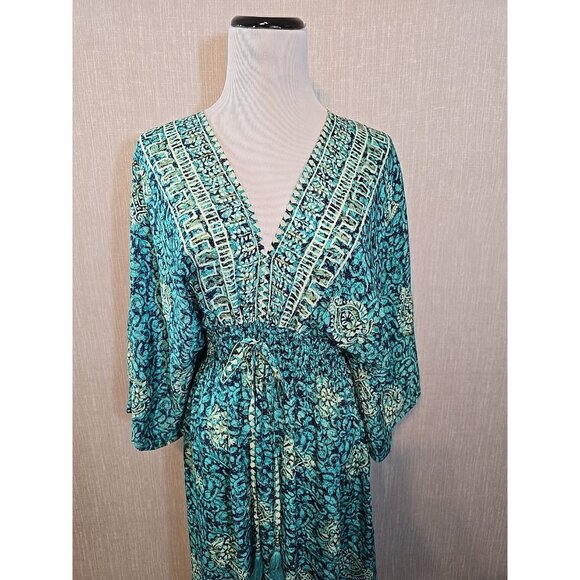Midi Dress Open Back with tassel tie Kimono Sleeves Size S - Size L New - Picture 2 of 16